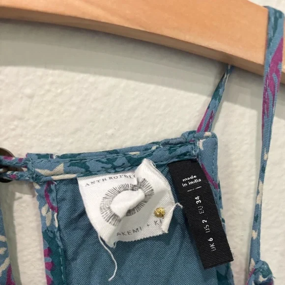 Anthropologie | Teal and Magenta Floral Tank | Size 2 - Picture 2 of 4